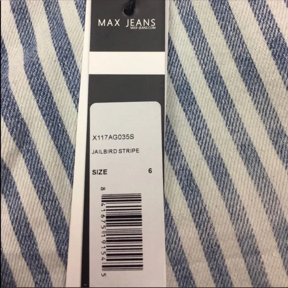 NWT MAX jeans Jailbird Strip Shorts - Picture 8 of 8
